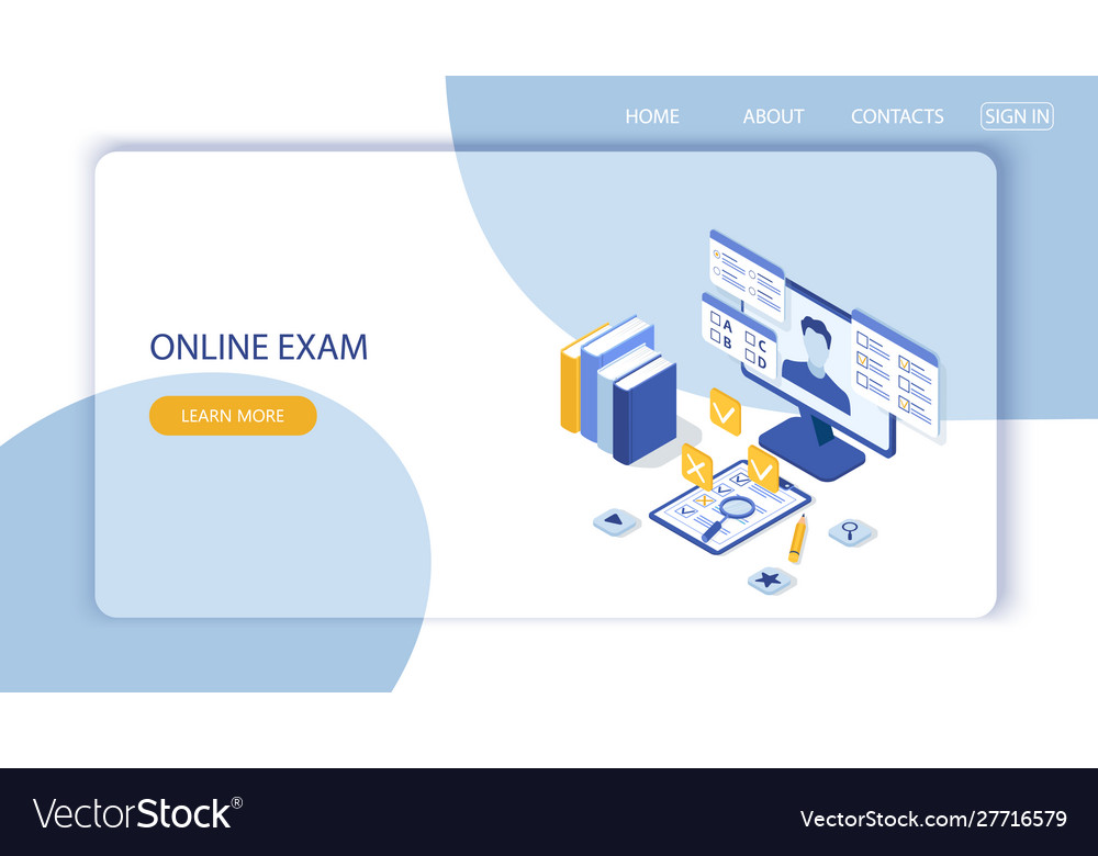 Landing page with design template Royalty Free Vector Image