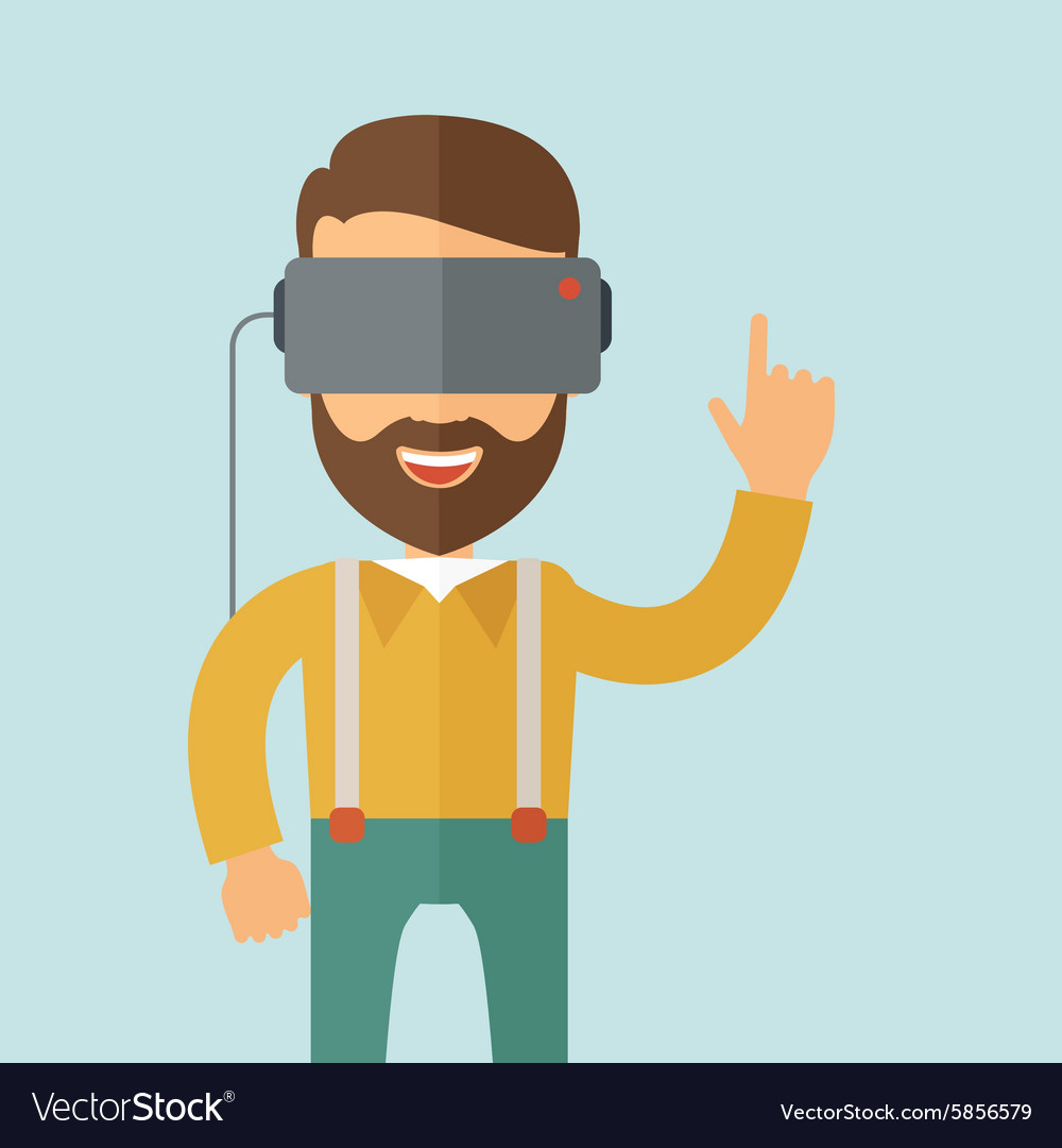 Man with virtual reality headset