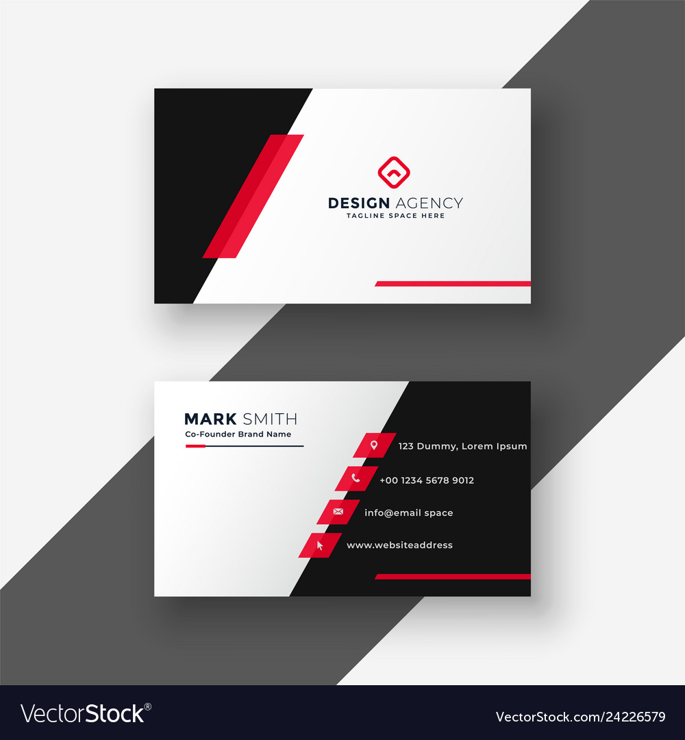 Modern red business card template Royalty Free Vector Image