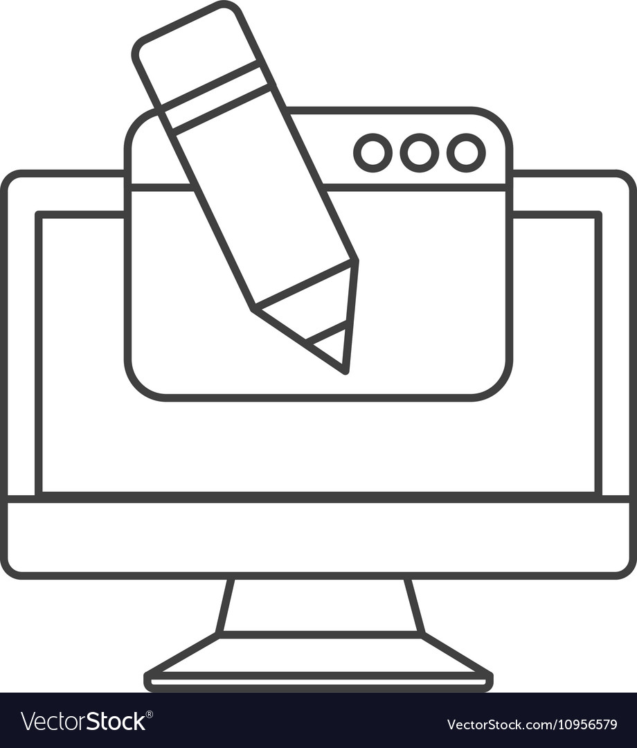 Monitor computer with seo icon