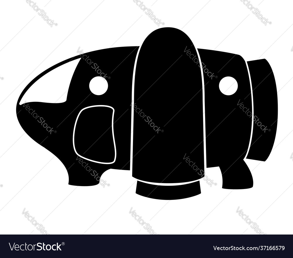 Spaceship - black silhouette for logo