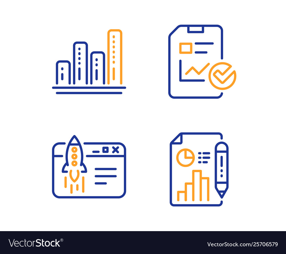 Start business report checklist and graph chart vector image Start business report checklist and graph chart