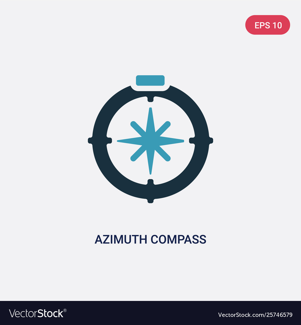Two color azimuth compass icon from nautical Vector Image Two color azimuth compass icon from nautical