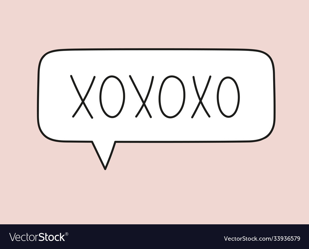Xo handwritten text in speech bubble Royalty Free Vector