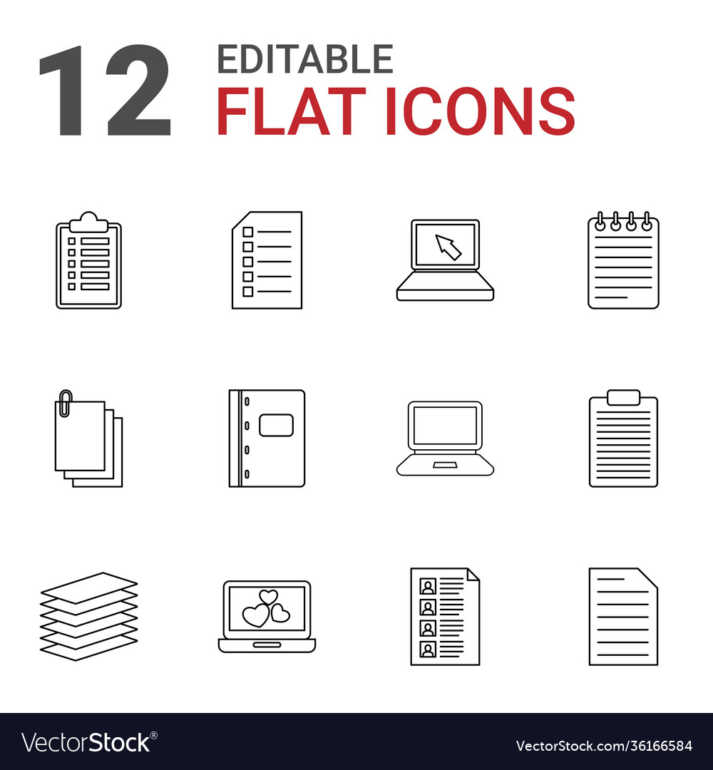 12 notebook icons