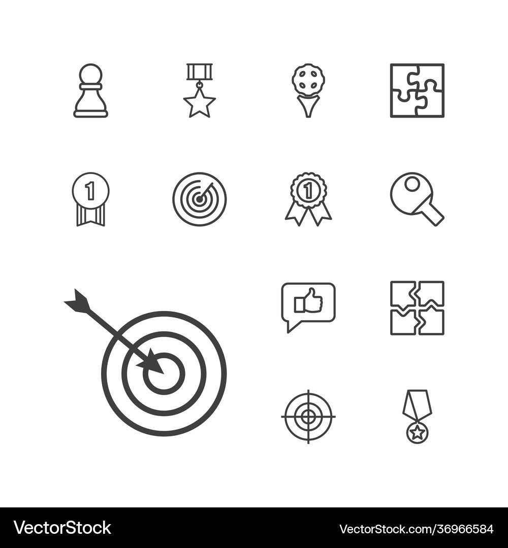 13 challenge icons Royalty Free Vector Image - VectorStock