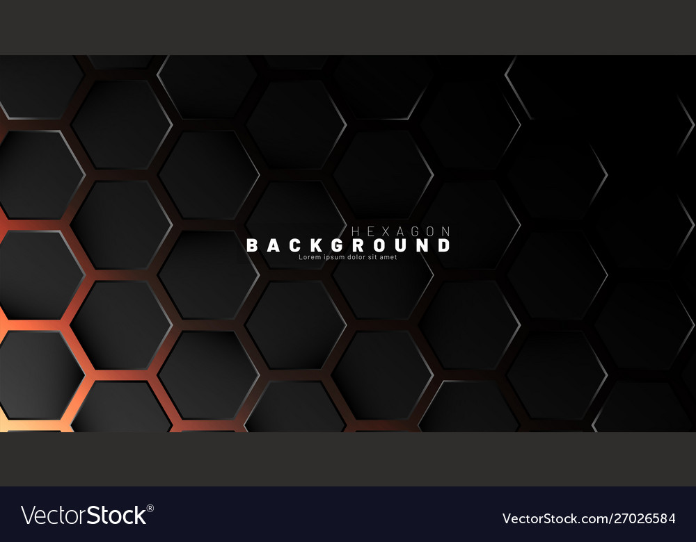 Abstract black hexagon pattern on neon gradient
