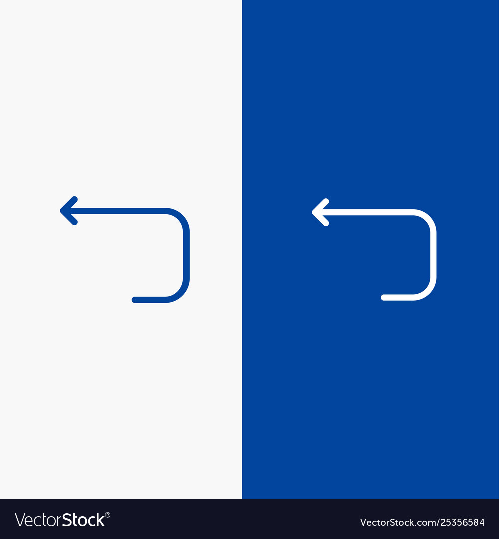 Arrow loop back line and glyph solid Vector Image Arrow loop back line and glyph solid