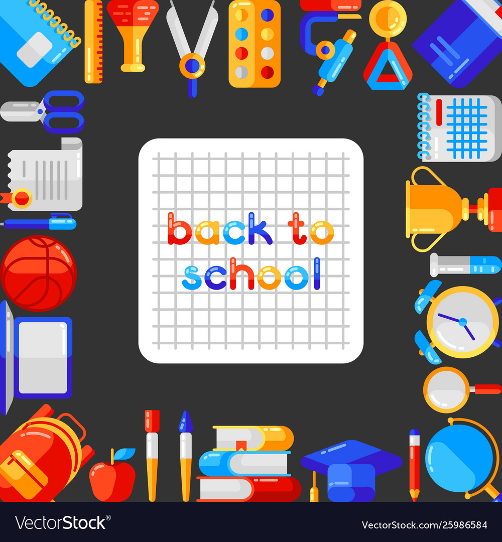 Back to school background with education icons vector image Back to school background with education icons