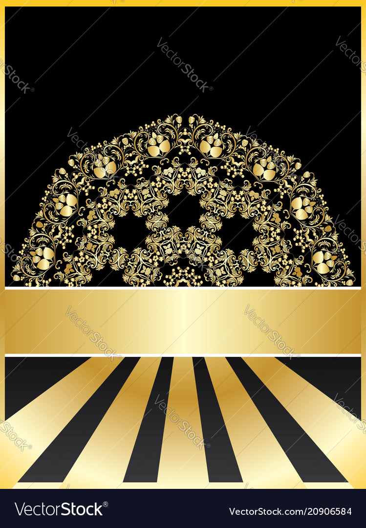 Background with golden floral
