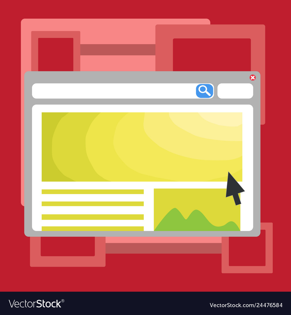 Blank template of colorful website page layout