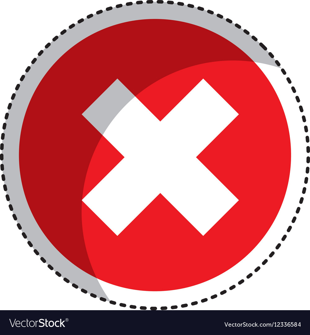 Button with x isolated icon