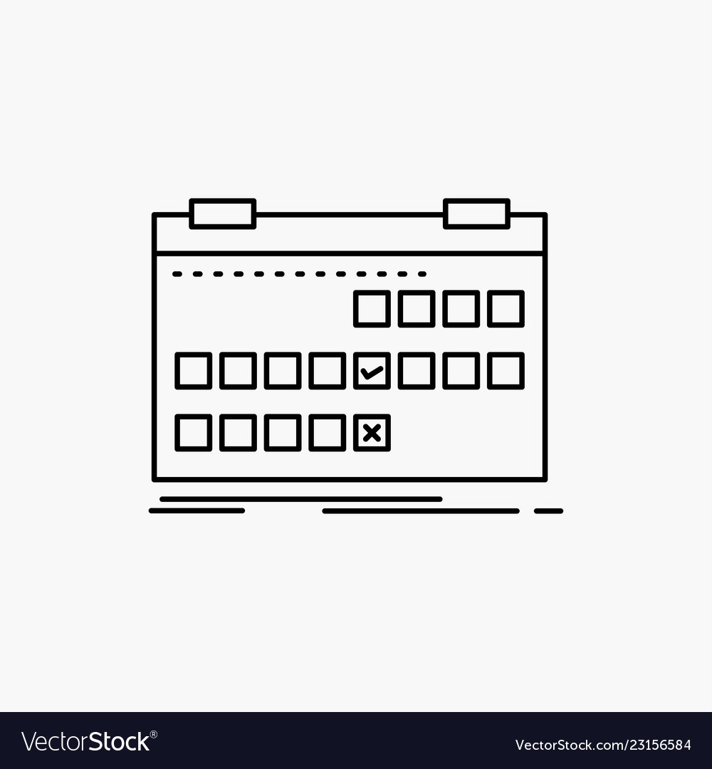 Calendar date event release schedule line icon