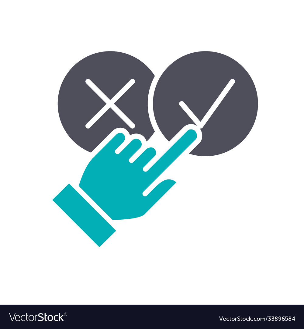 Correct and incorrect checkmarks colored icon