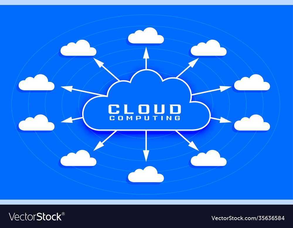 Digital cloud computing data transfer concept vector image Digital cloud computing data transfer concept