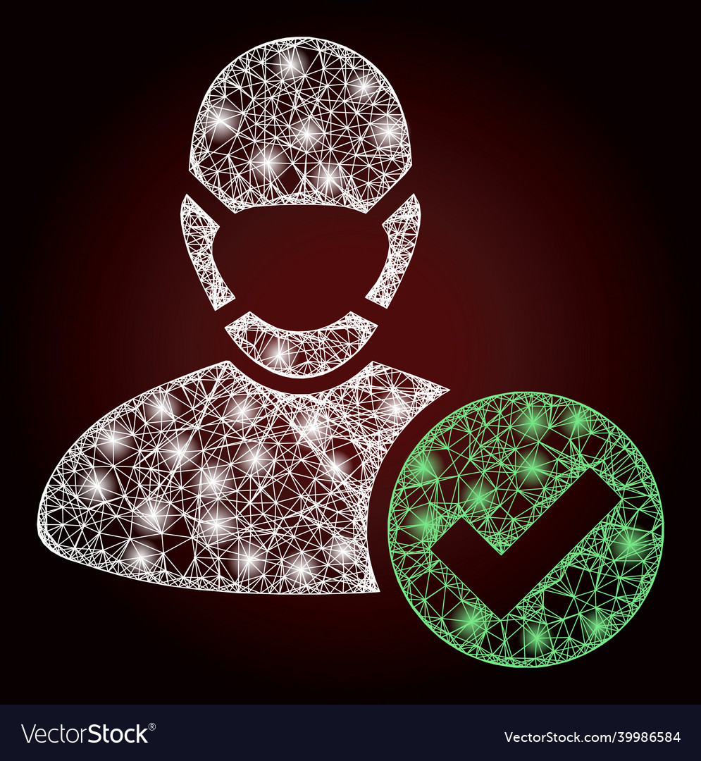 Flare net mesh valid masked man with lightspots