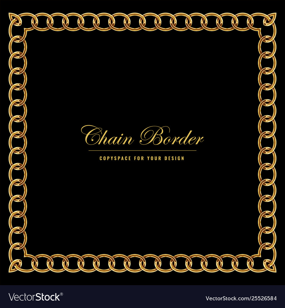 Golden chain square border frame rectangle Vector Image Golden chain square border frame rectangle