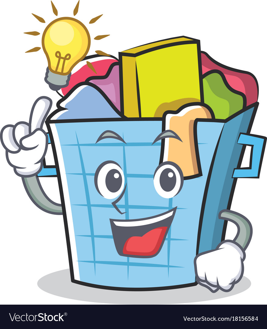 Have an idea laundry basket character cartoon