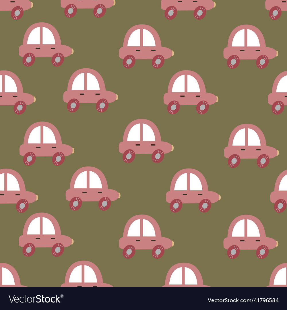 Kids hand drawn seamless pattern with cute cars