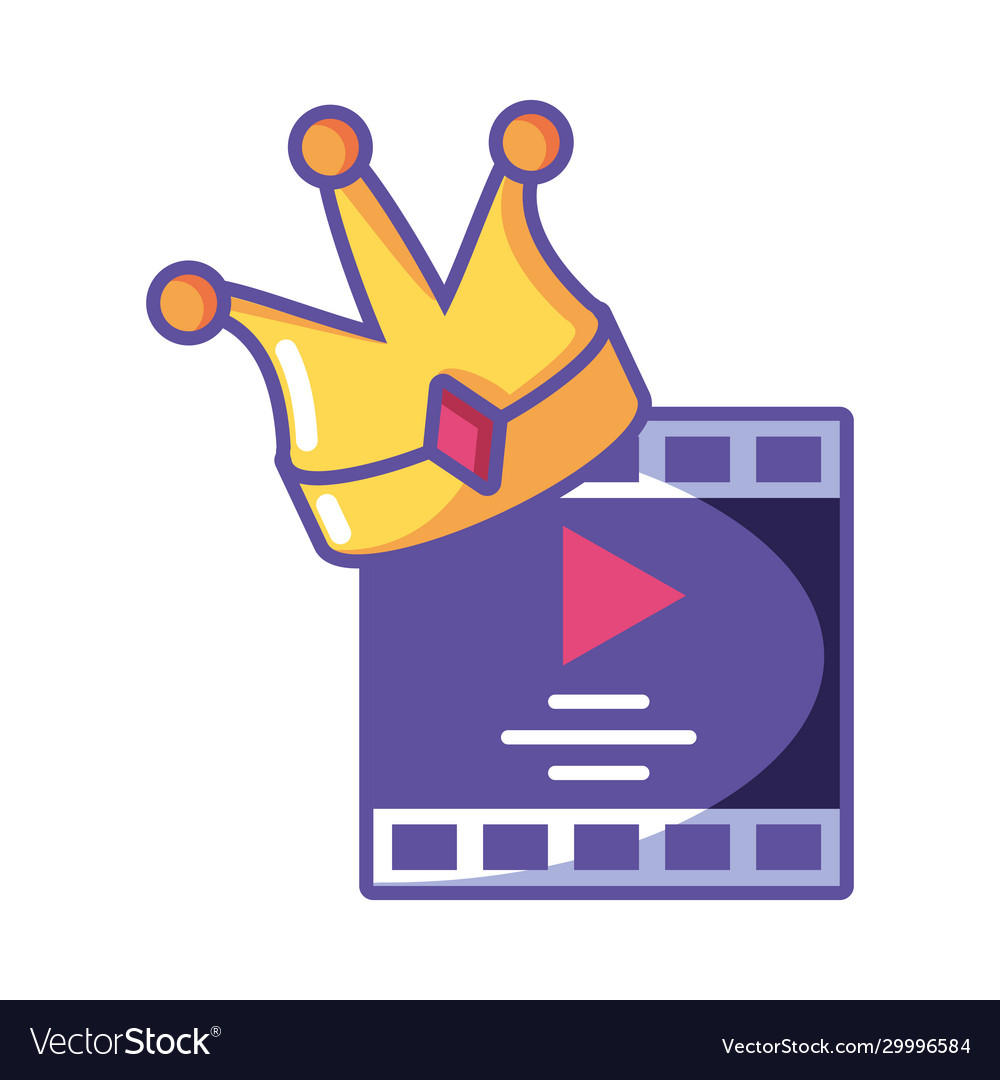 Media player frame with play button on white