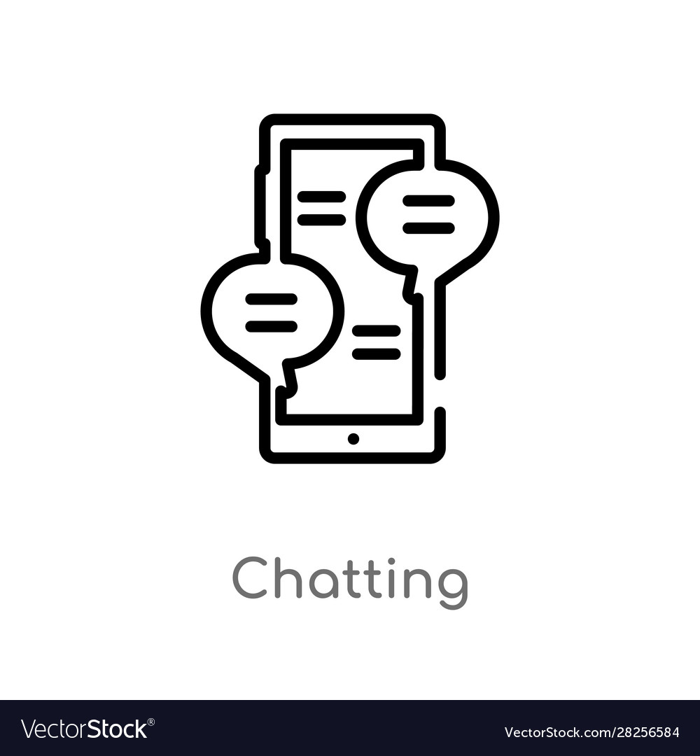 Outline chatting icon isolated black simple line