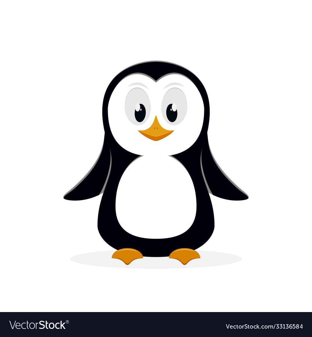 Penguin on white background Royalty Free Vector Image