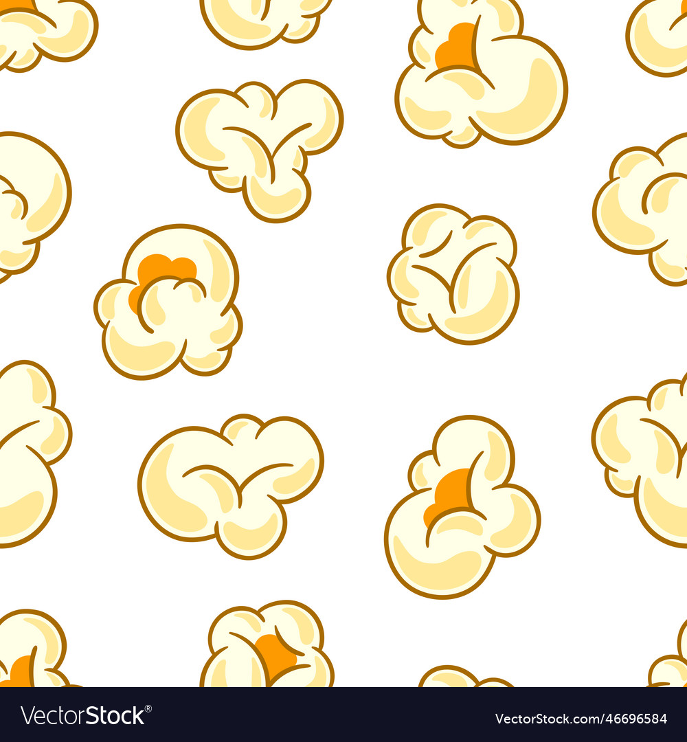Seamless pattern with popcorn image of snack food
