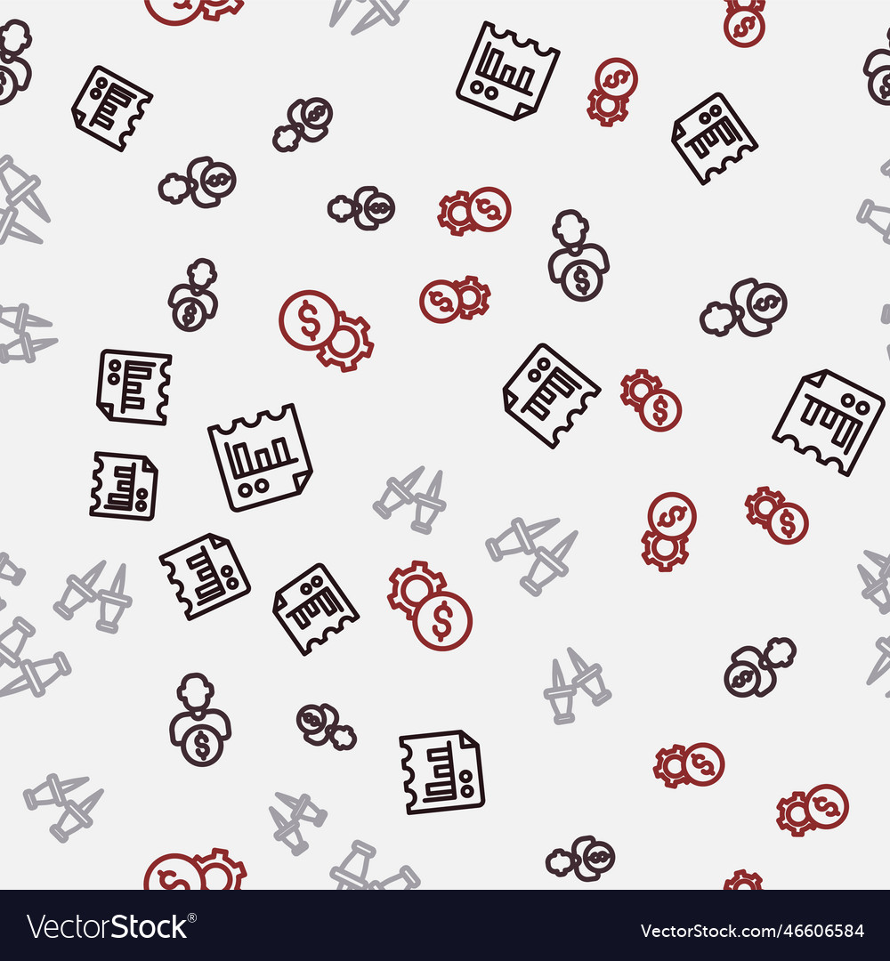 Set line document with graph chart business vector image Set line document with graph chart business