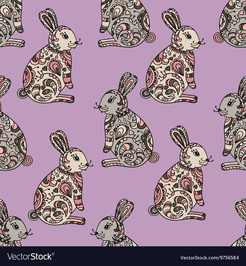 Tribal designed bunny Royalty Free Vector Image