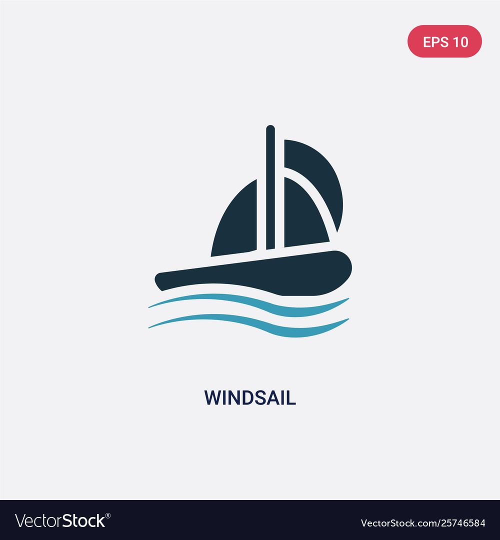 Two color windsail icon from nautical concept