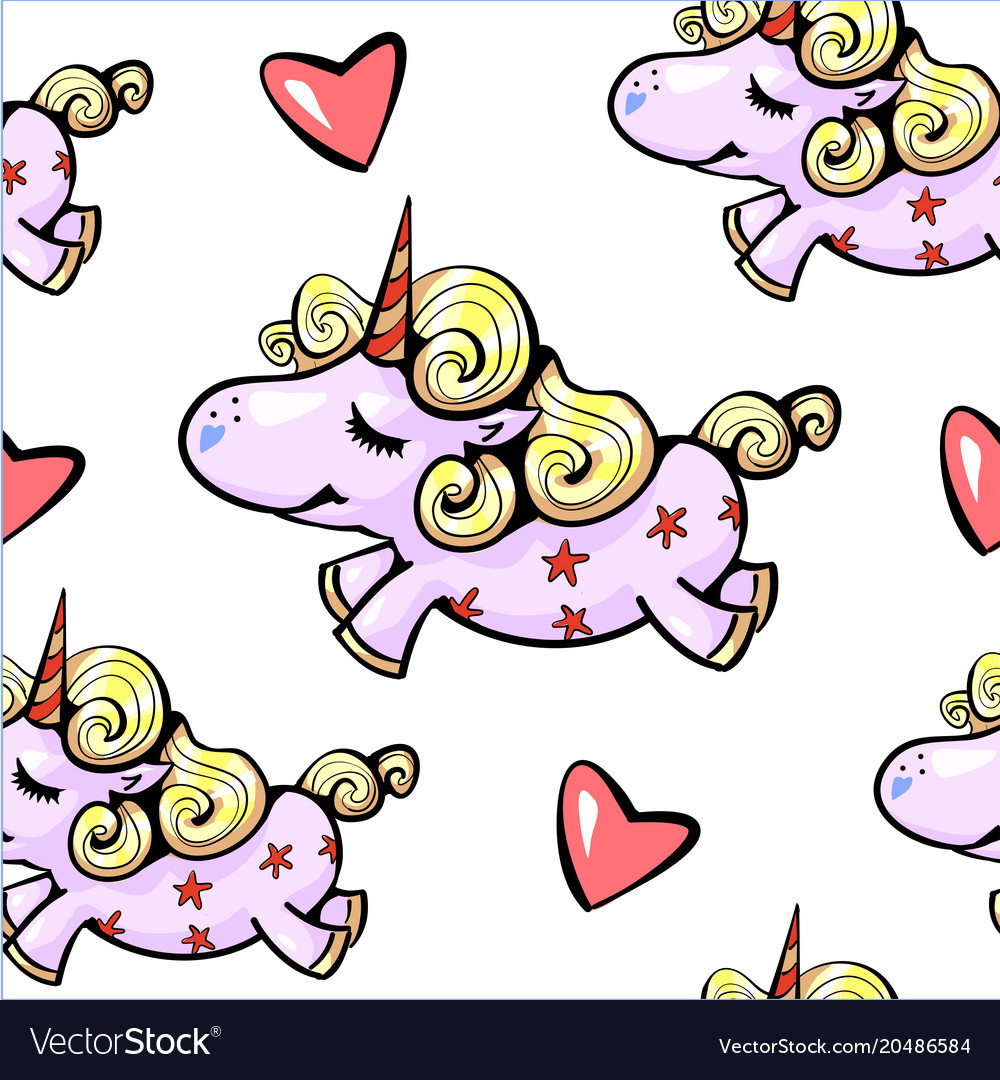Unicorn seamless pattern cute smiling