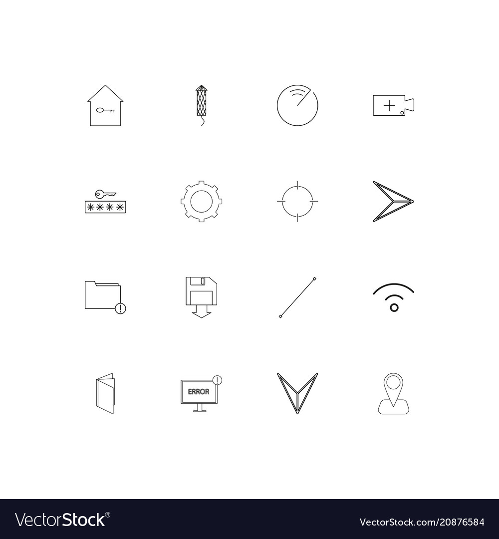 Web linear thin icons set outlined simple
