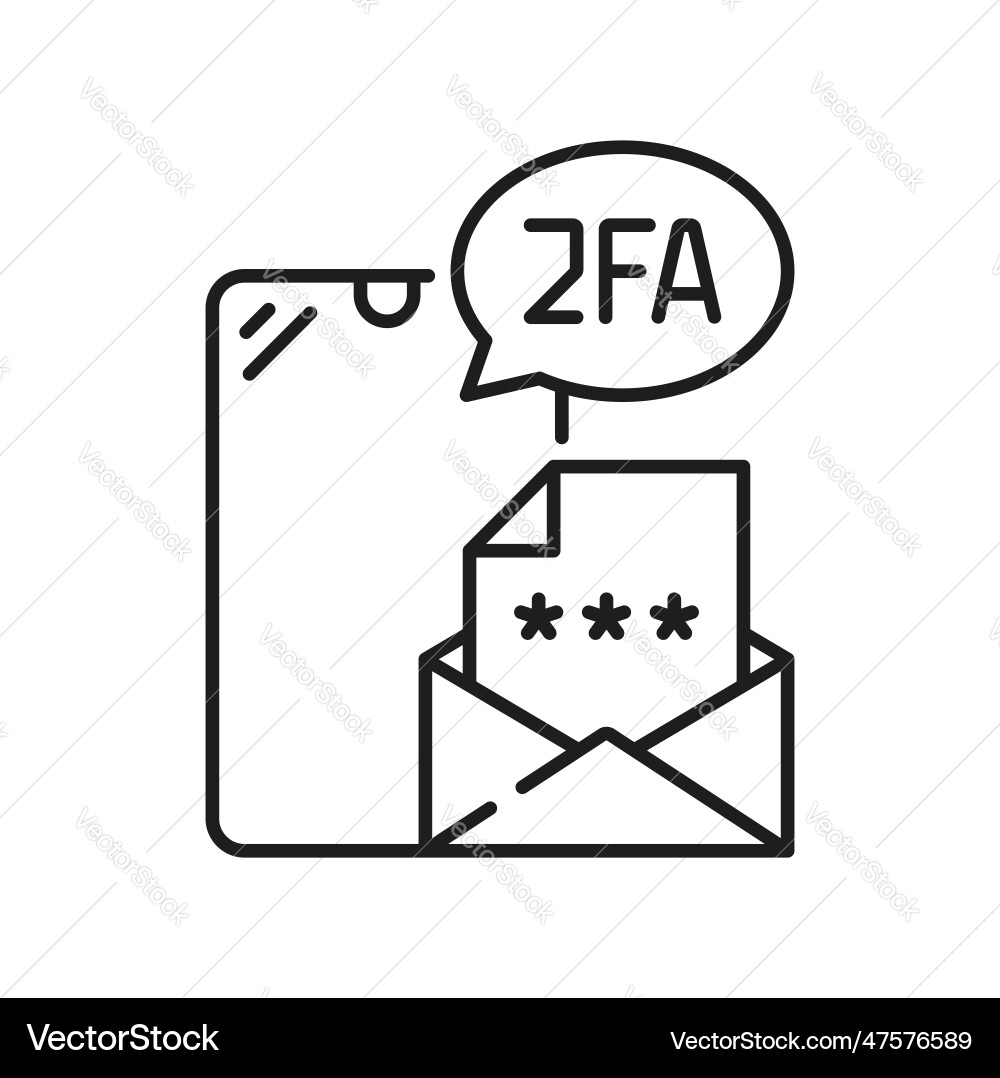 2fa two factor verification icon e-mail password Vector Image