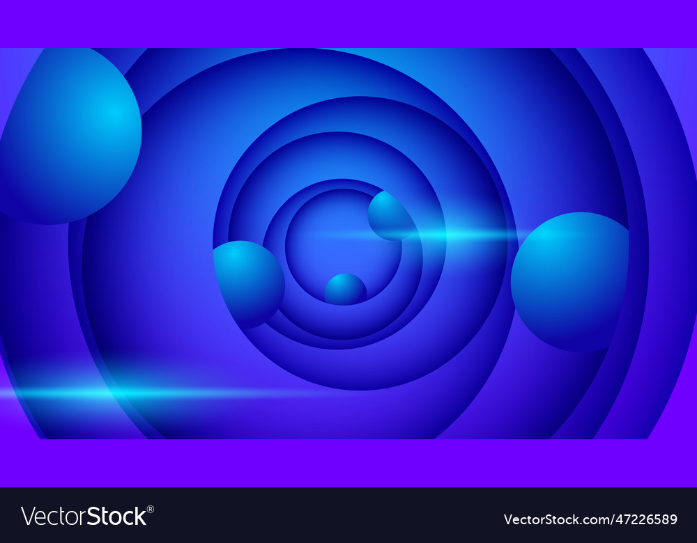 Abstract circular paper layer background in blue vector image Abstract circular paper layer background in blue