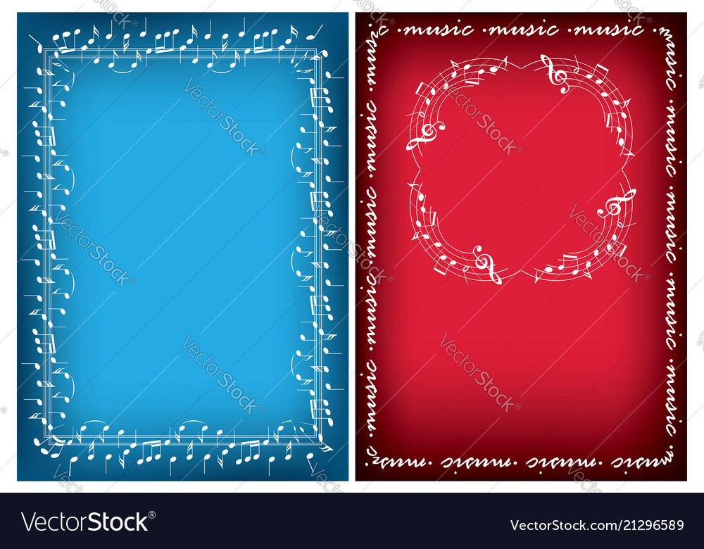 Decorative backgrounds with music notes - leaflets