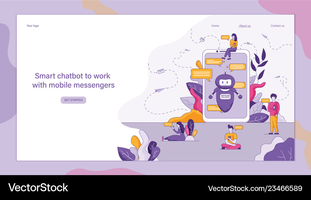 Flat smart chatbot to work with mobile messengers Vector Image