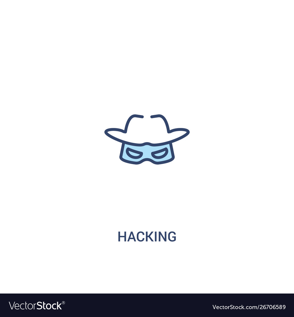 Hacking concept 2 colored icon simple line vector image Hacking concept 2 colored icon simple line