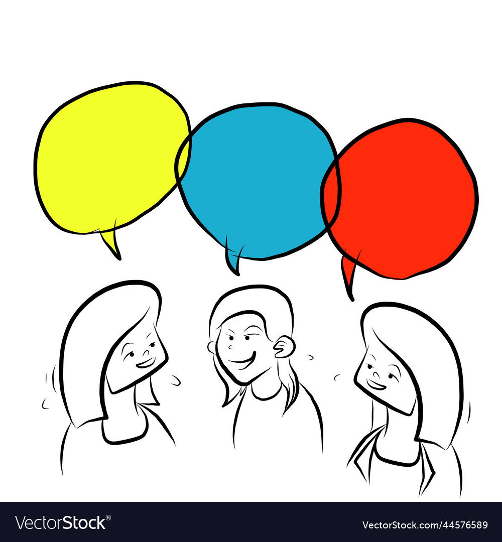 Hand drawing doodle people in conversation Vector Image