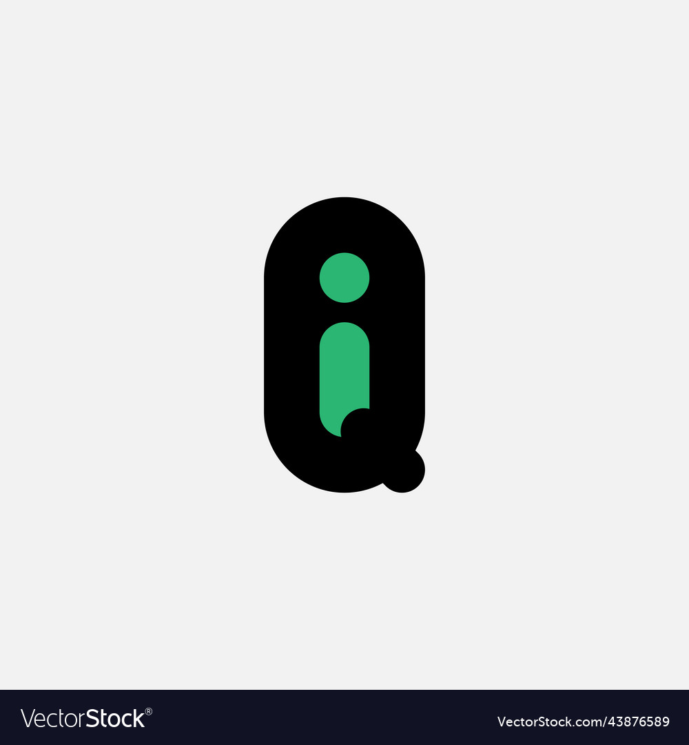 Intelligence quotient letters logo design