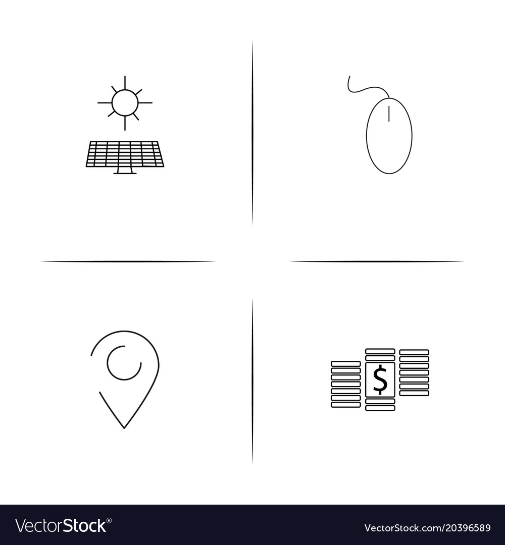 Interface simple linear icon setsimple outline