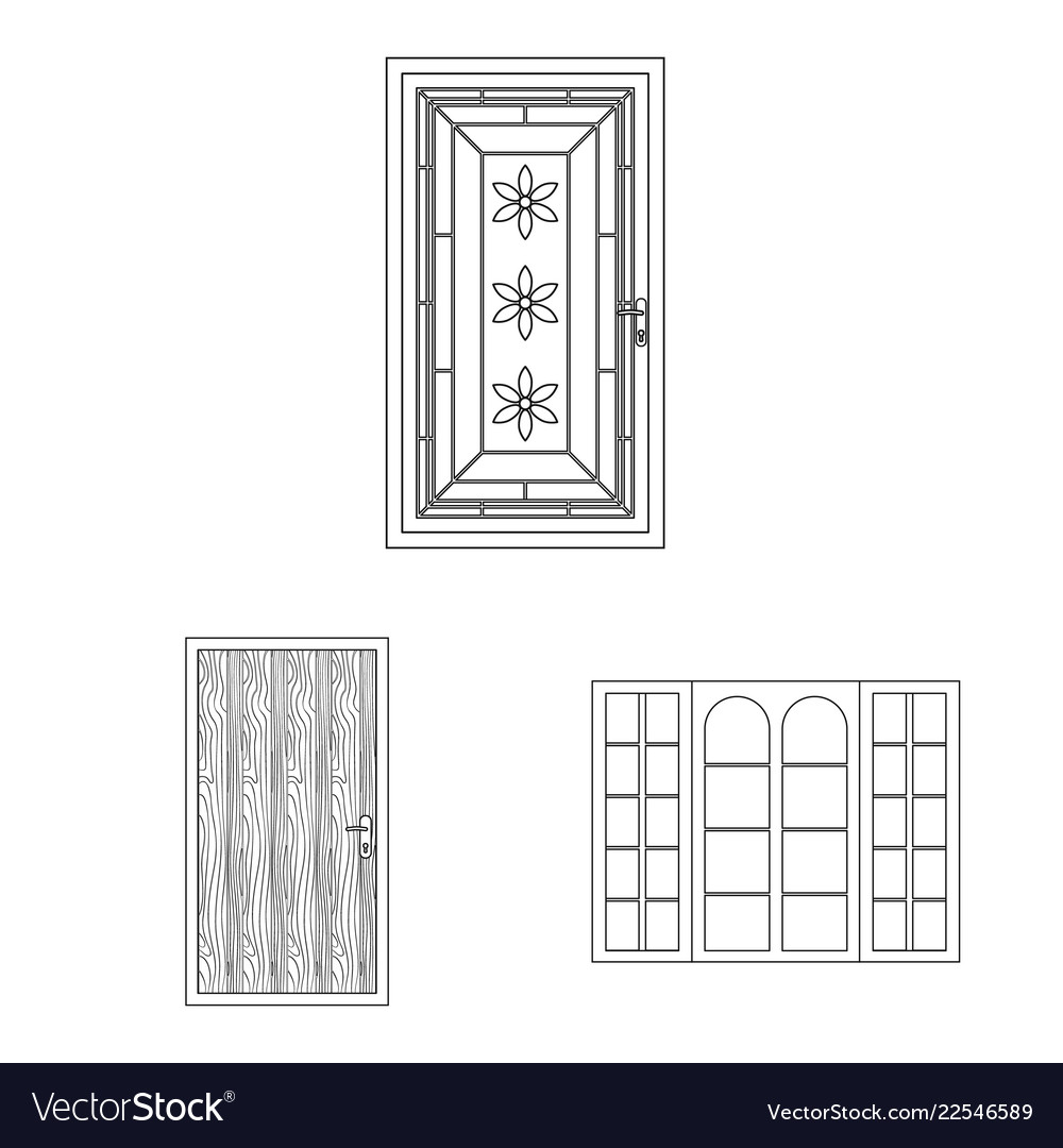 Isolated object of door and front symbol