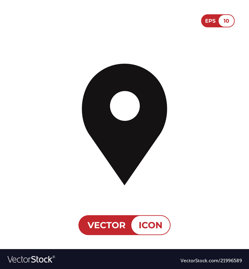 Location icon pin symbol map pointer vector image Location icon pin symbol map pointer