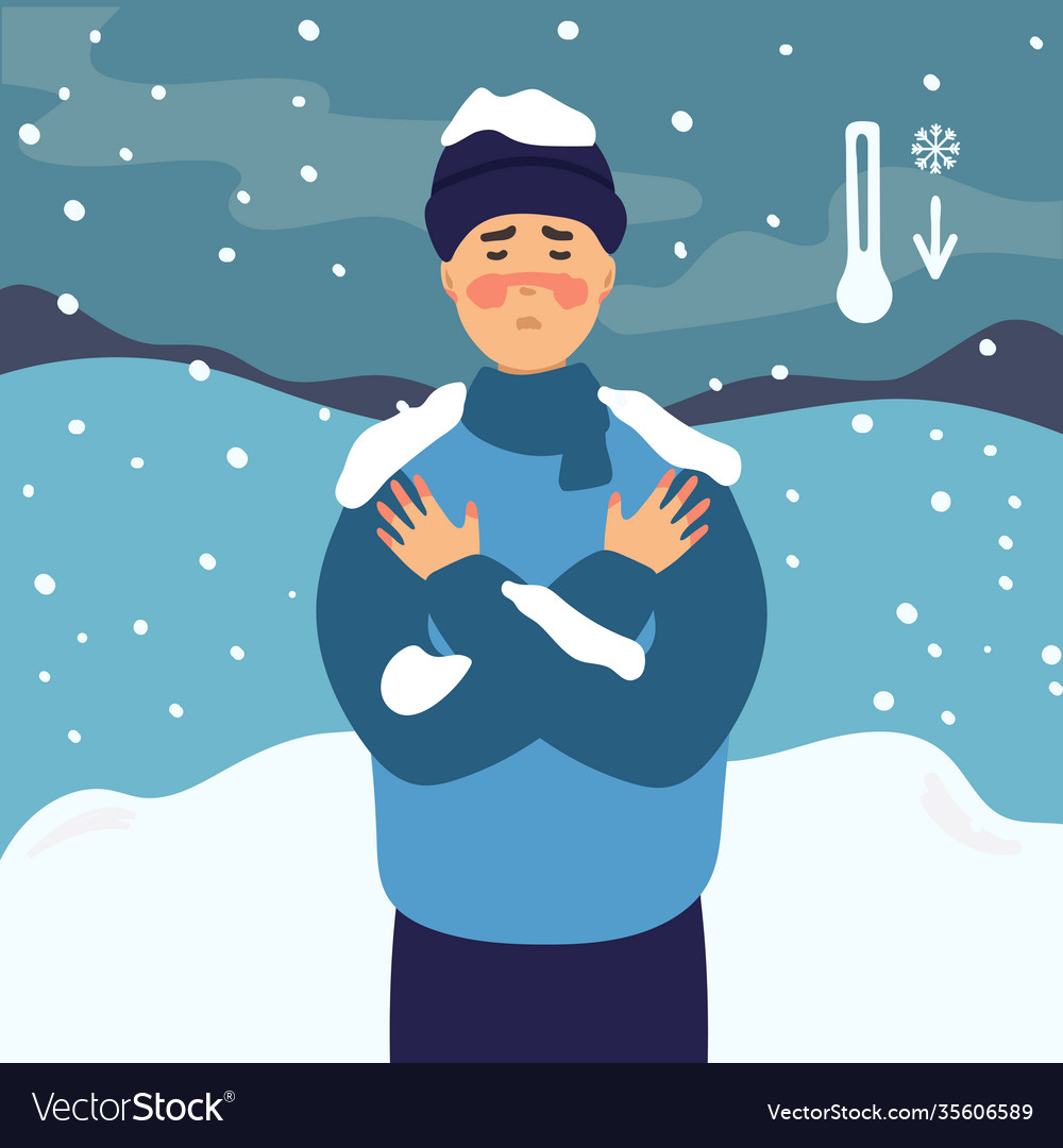 Man Suffering from Frostbite