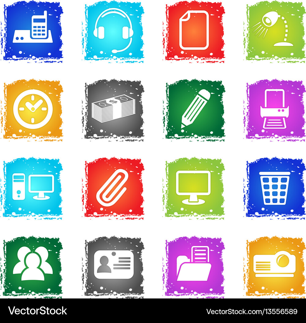 Office icon set Royalty Free Vector Image - VectorStock