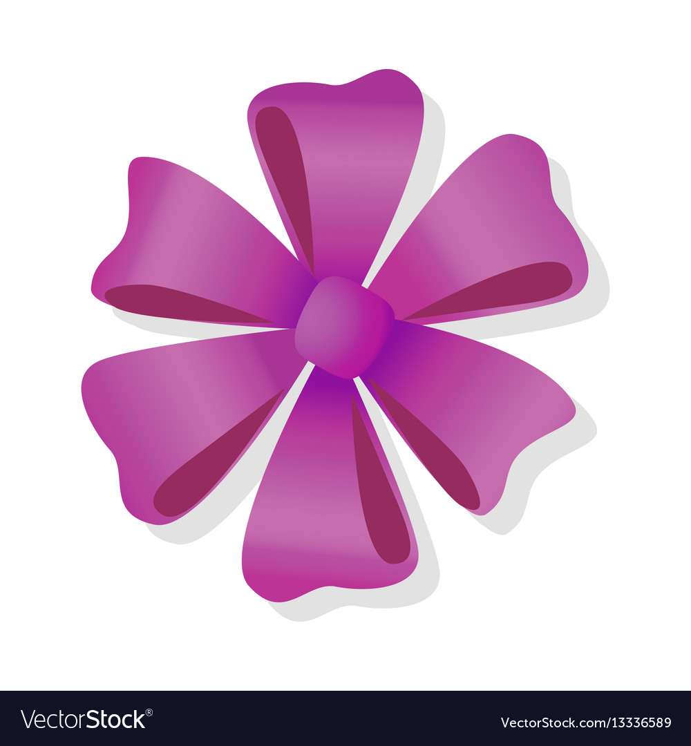 Purple flower bow isolated pussy bright knot