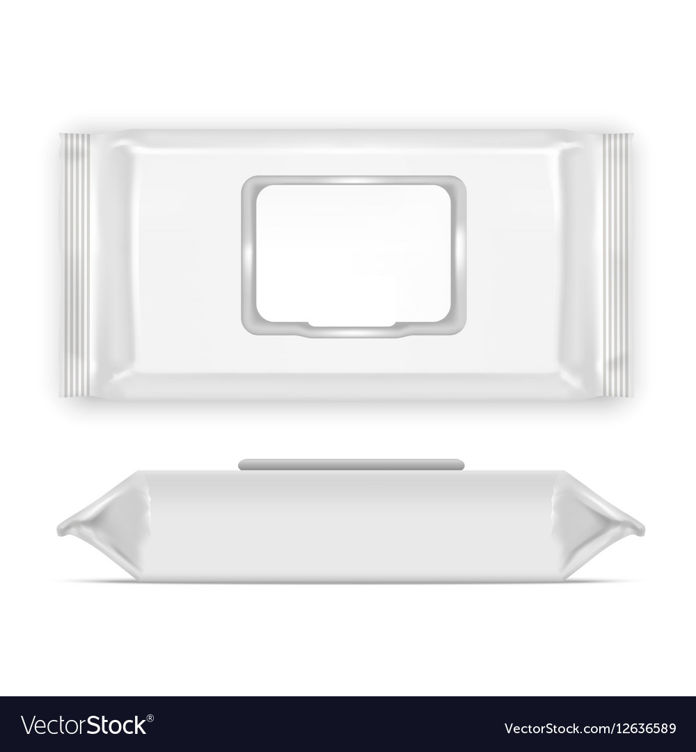 Realistic White Wipes Packaging Mockup