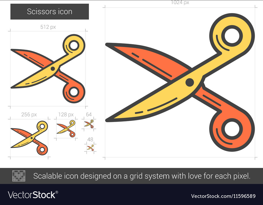 Scissors line icon