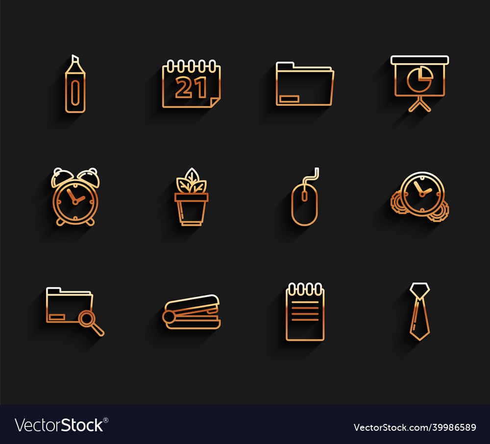 Set line search concept with folder office vector image Set line search concept with folder office