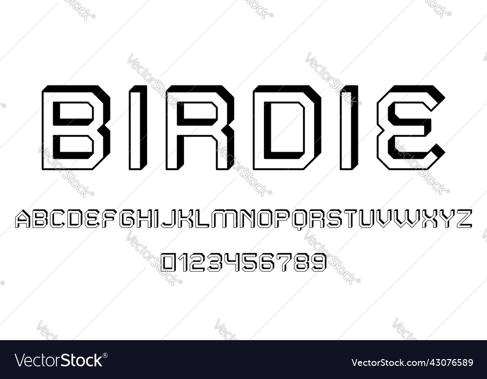 Set of alphabets font letters and numbers vector image Set of alphabets font letters and numbers