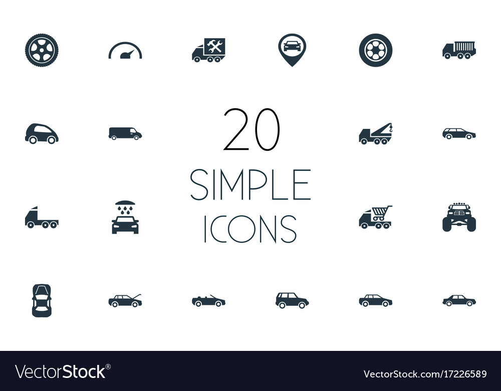 Set of simple auto icons